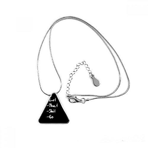 Bijoux collier pendentif triangle Let That Shit Go chaîne ajustable décoration de mode