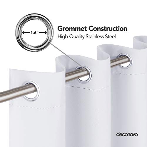 Image of Deconovo Blackout Curtain Room Darkening Panel for Bedroom or Living Room Grommet Thermal Insulated Lighting Reduce Drape 52 x 84 Inch White 1 Panel