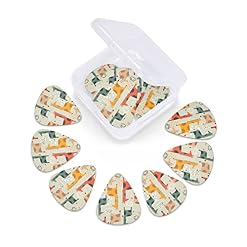 Lot de 12 médiators de guitare avec boîte Motif girafe abstraite Gris - Les Beatles, Paul McCartney, John Lennon, RIngo Starr, George Harrison Lot de 12 médiators de guitare avec boîte Motif girafe abstraite Gris – Image 3
