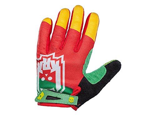 KRKpro*tection PAMPER Handschuhe Grün/Rot/Gelb BMX MTB Dirt FREERIDE DH (Grün/Rot/Gelb, Large)