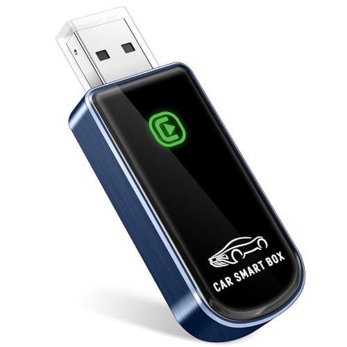 Amzfeel Wireless CarPlay Adapter- Mini Edition, Converts Factory Wired to Wireless CarPlay Dongle Plug & Play CarPlay Wireless Adapter for Apple iPhone iOS 10+ & Cars from 2015+（Astral Bluish Gray