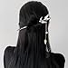 6PCS Star Moon Hair Sticks for Buns Long Hair Chinese Hanfu Asian Vintage Hair Chopsticks Metal Silver Hair Bun Updo Holders Long Hairpins for Women Girls
