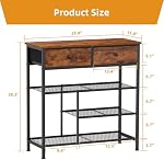 Snughome Raquette de chaussures, 4 Organisateur de rangement de chaussures de niveau avec 2 Tiroirs, étagères de rangement de chaussures avec plateau en bois robuste et étagère en métal, rack de chaussures debout gratuit pour le placard d'entrée