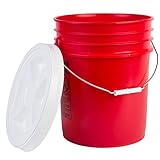 Hudson Exchange Premium 5 Gallon Bucket with Gamma Seal Lid, HDPE, Red