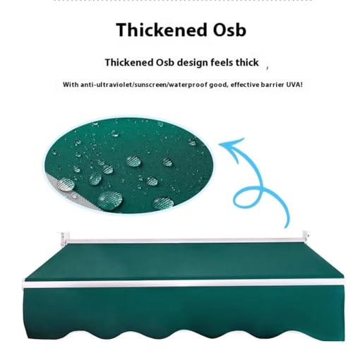 Store banne rétractable manuel en polyester imperméable pour ombre de terrasse et jardin - 4