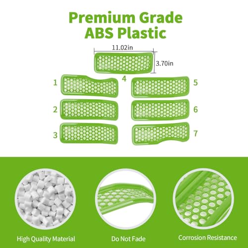 Image of Front Grill Insert Mesh Grille Inserts Cover Kit 7Pcs Compatible with 2024-2025+ Jeep Wrangler JL JLU & Gladiator JT Exterior Accessories (Green)
