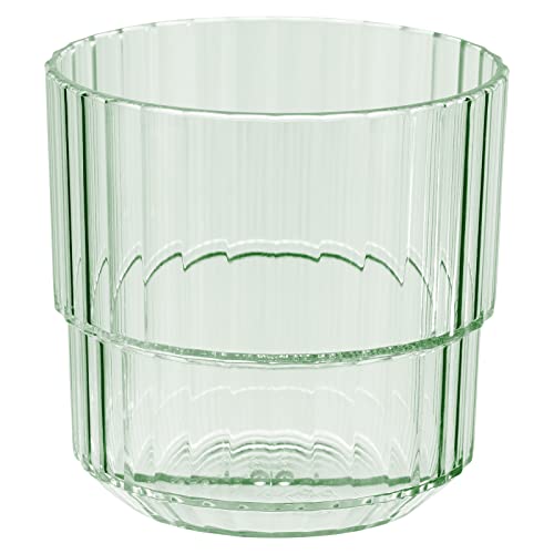 APS Bicchiere in plastica Tritan di alta qualità con 0,22 litri, senza BPA, impilabile, infrangibile, riutilizzabile, lavabile in lavastoviglie, 220 ml, verde chiaro