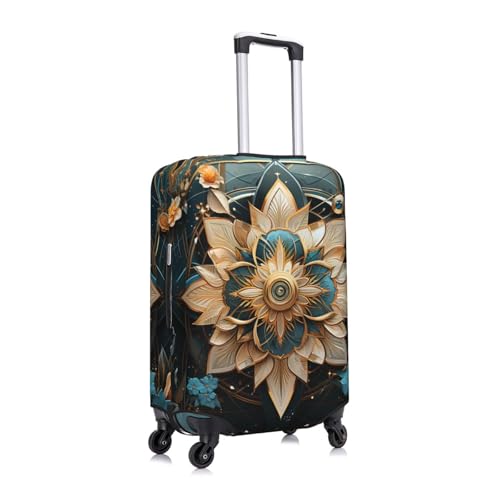 mandala flower sacred geometry Vintage Elastic Travel Luggage Cover Travel Suitcase Cover for Trunk Case 19''-32'' Luggage Protective Cover3