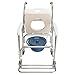 Winado Bedside Commode Chair, 4 in 1 Toilet Rolling Transport Chair with Arms & 4 Brakes, Shower Wheelchair for Adults, Senior, Elderly, Handicap, Disabled (White+ O Shape Cushion)