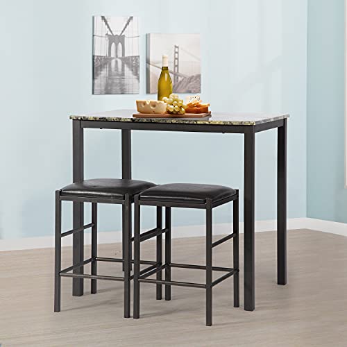 FDW Dining Kitchen Table Dining Set Marble Rectangular Breakfast Wood Dining Room Table Set Table and Chair for 2