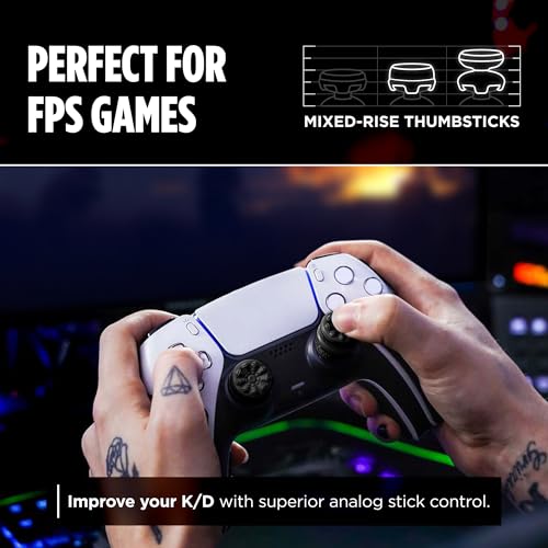 Image of KontrolFreek FPS Freek Galaxy Black for PlayStation 4 (PS4) and PlayStation 5 (PS5) | Performance Thumbsticks | 1 High-Rise, 1 Mid-Rise | Black (Limited Edition)