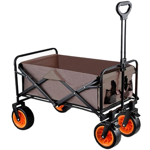 Carro utilitario plegable, resistente, capacidad de 200 kg, ruedas todoterreno, versátil para comestibles, camping, compras, playa y jardín