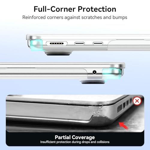 Image of EooCoo Compatible with MacBook Air 13 inch Case M5 2026-2022 M4 M3 M2 A3449 A3240 A3113 A2681, Upgrade Matte, Scratch Resistant, Sturdy Protective Hard Shell for Mac Air 13.6 inch Case, Matte Clear