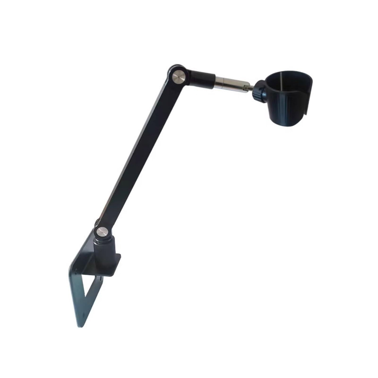 Wandmontage Föhn Halterung, Fönhalter, Ganzmetall, 360° Drehbar, Verstellbarer arm, Klebe/Bohrmontagemöglichkeiten, Geeignet for Badezimmer(Black)