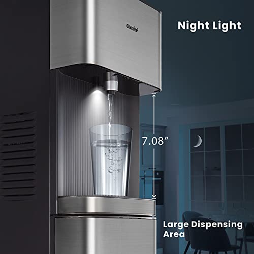 Comfee Ozone self-Cleaning Bottom Loading Water Cooler, NTC Temperature Adjustable Water Dispenser, Touch Control, Quick Cooling, Stainless Steel