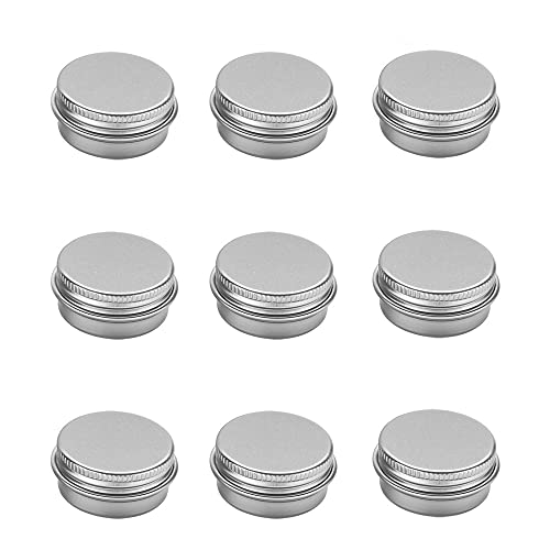 10 Pcs Pots D'aluminium Vides Rechargeables Contenants De Baume À Lèvres Cosmétiques Avec Bouchon À Vis,Silver,5g-25X16mm Cover