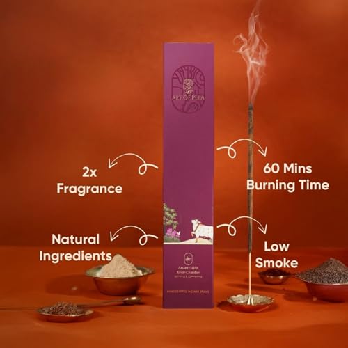 Image of Kesar-Chandan Handcrafted Incense Sticks | Kesar Chandan Fragrance Agarbatti for Puja | Natural Fragrance | Meditation & Home Aroma