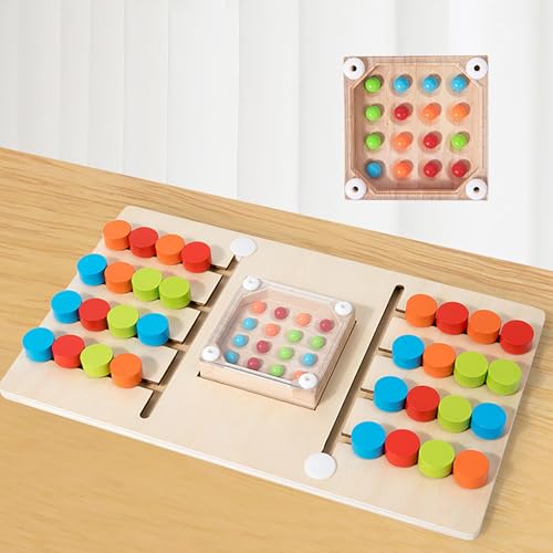 Juego de acertijos mentales de madera con acabado artesanal 6