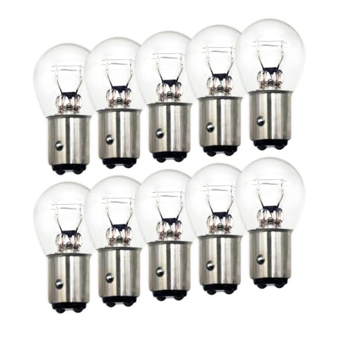 Image of Lanuovx 10x 566 P21/4W BAZ15d Car Bulbs 12V 21W 4W Offset Pins Halogen Stop and Tail Rear Fog Lamp