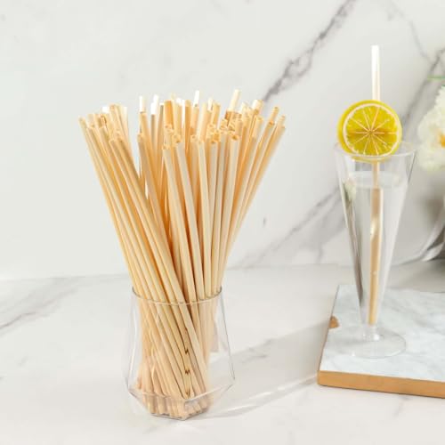 100 pitillos biodegradables de trigo de 9 pulgadas miniatura 1