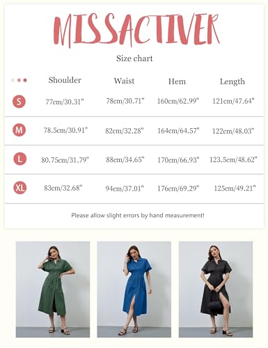 Image of MISSACTIVER Button Front Pleated Shirt Dress for Women Summer Striped Short Sleeve Lapel V Neck Corset Maxi Dress