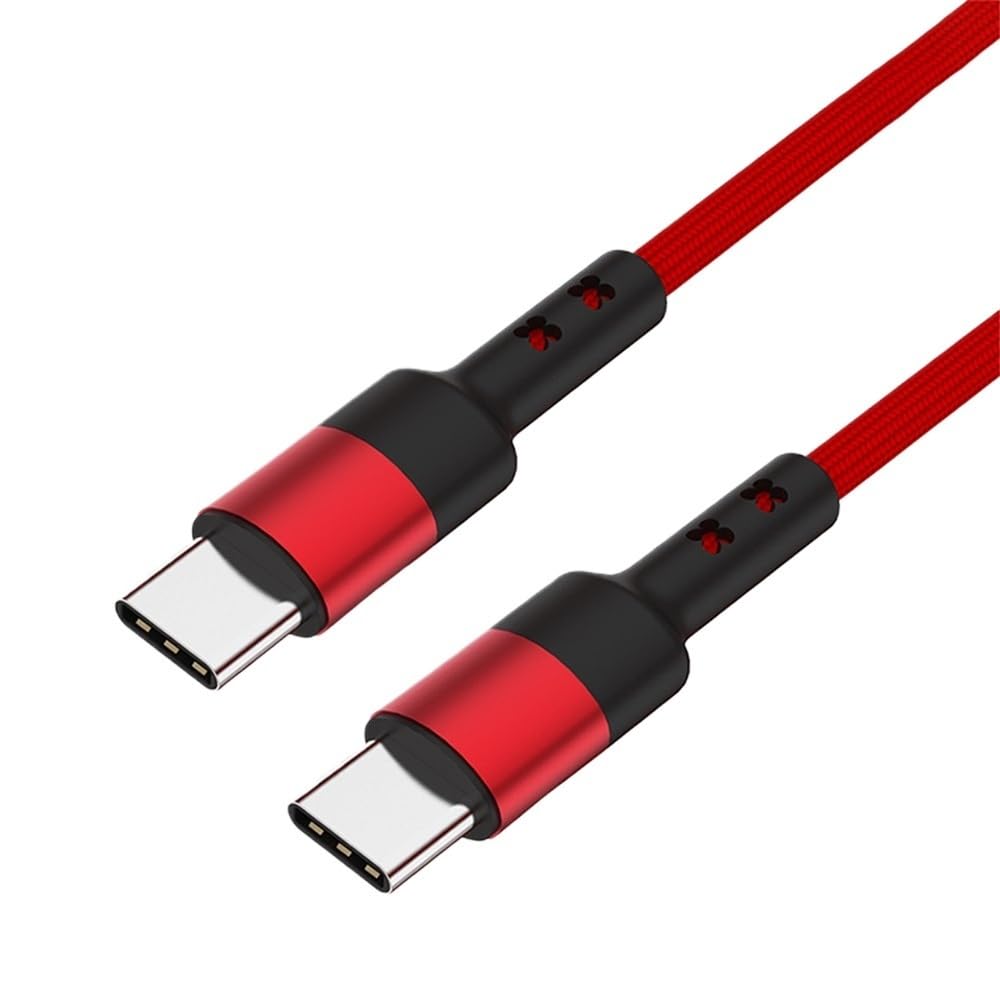 Cable USB C a USB tipo C para Quick Char*/ge 4.0 PD 100W 5A Carga rápida*/ing (rojo 60W, 0.5m)