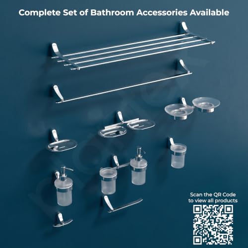 Image of Plantex Brass Robe Hook for Bathroom /Hooks for Clothes Hanging /Wall Hanging Hook /Cloth Hanger for Wall /Bathroom Accessories (Chrome)