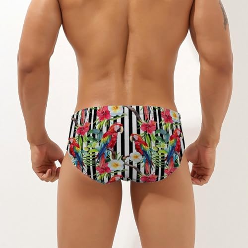 Macaw Parrot Flowers Novelty Men's Brief Swimwear Pants Swimming Trunks Beach Shorts Underwear2