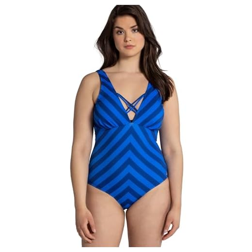 Ulla Popken Damen, Vogelprint platziert Badeanzug, rot, 46 7 Ulla Popken Damen Zigzag Badeanzug, blau, 46