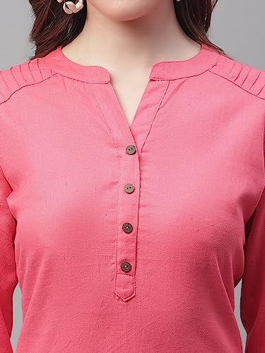 Image of Pistaa's Women's Cotton Relaxed Fit Short Kurti