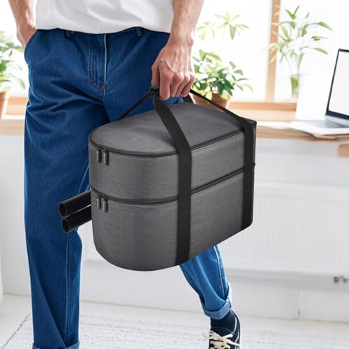Steadtep Bag for Wagner Spraytech 0282014 915e Portable Steam Cleaner, Foldable Handheld Steamer Storage Case Container for 18 Accessories Cleaning Brushes, Wallpaper Steam Plate with Pockets-Bag Only