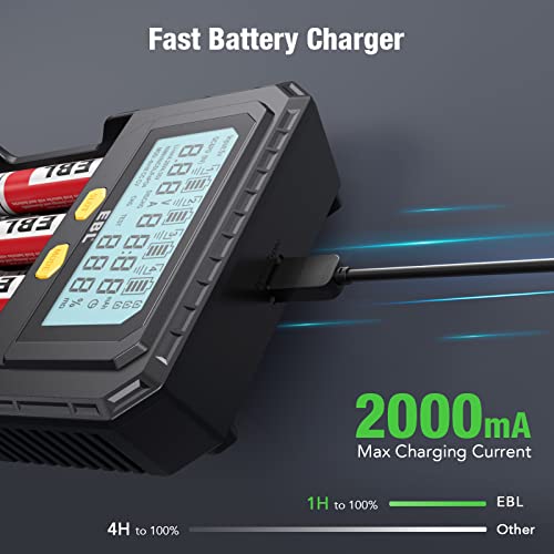 Ebl CDMYC0011AEB 18650 Battery Charger With Discharge & Testing Functions, Lithium Battery Charger thumb #3