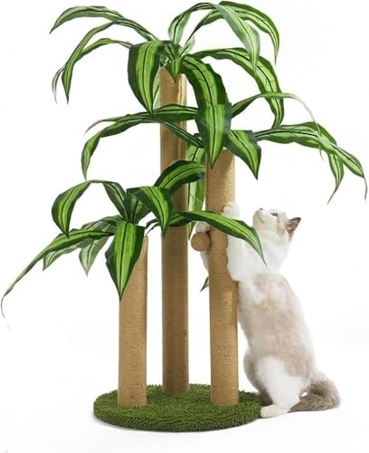 FJJRTWDG The Practical Cat Scratch Post Tree Comes with 3 Scratch Bars and an Artificial Pet Scratch Post, Suitable for Indoor Pets Suitable for Indoor Pets(Dracaena Tree)