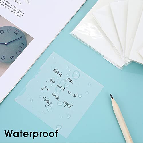 Image of Levin 150 Sheets Clear Sticky Note Pads, 3 Sizes Transparent Sticky Notes Pads Set Waterproof Self-Adhesive Translucent Memo Tabs, Books Annotating Message Reminder for School, Office