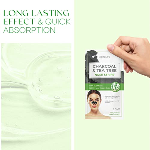 Image of Skin 2.0 Tea Tree & Charcoal Peel-Off Face Mask - Blackhead Remover, Reduces Acne & Pores, Deep Cleansing - Dermatologist Tested Korean Skincare - Clean Beauty, Cruelty-Free - 6.7 Fl oz