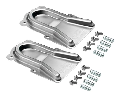 FSE 373-KR-28-200 Caster Positioning Set, Stainless Steel Equipment Chocks with 8 Hex Screws and 8 Drop-in Anchors, 2 Floor-Mounted Stops, Stabilizer Kit for Commercial Kitchens