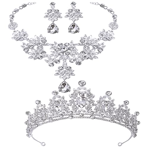 1 Conjunto Colar De Coroa Brinco De Noiva Conjuntos De Joias Para Mulheres Diadema Colar De Noiva Pa