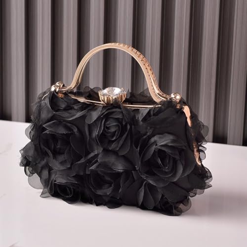 Pochette de soirée chic rose 3D accessoire mariage formel - 8