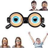 AddLuck Winking Eye Glasses,Novelty Shaking Eye Glasses,Blinking Glass for Performances,Funny Crazy Eyes Glass,Funny Glasses with Manual Blink Action for Kids Adults for Easter (Black)