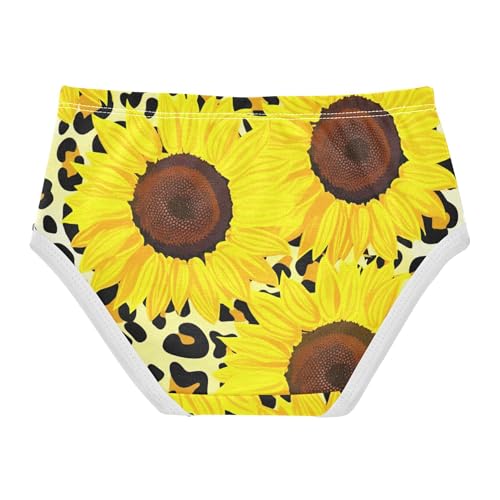 Bright Sunflowers Black Leopard Girls Underwear Toddler 2t Cotton Cute Panties Girl Durable Briefs Kids Undies2