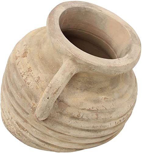 Dekoleidenschaft Amphore Liegend aus Terracotta, Sandfarben, Antik Finish,...