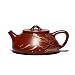 DX Zisha czajniczek 150 ml złota ryba i lotosu mini chochla w kształcie serca, ręcznie wykonany vintage retro unikalny orientalny oryginalny antyczny design surowa ruda fioletowa glina ceramiczny dzbanek do herbaty