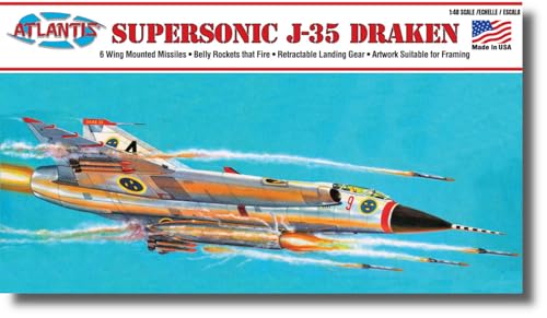 Atlantis Model 1/48 Saab J-35 Draken Supersonic Fighter Plane, Plastic Model ATLAMCL570 (Airplane)