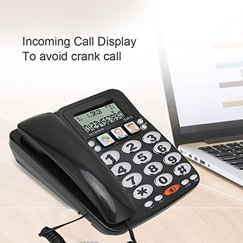 Teléfono con cable para personas mayores con pantalla grande miniatura 2