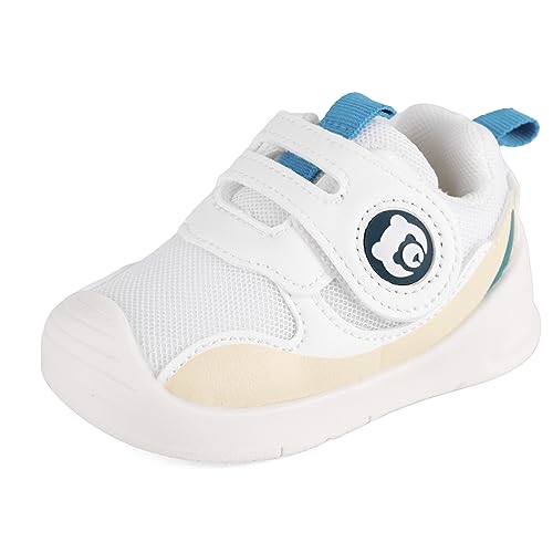 MK MATT KEELY Chaussures Premiers Pas Bébé Garcon Fille Basket Enfants Sneakers Respirant avec Semelle Caoutchouc Antidérapant,Blanc,EU23(CN20)