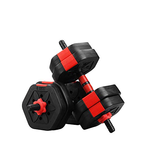 ZENOVA Dumbbells, Adjustable Weight Sets 33 Lbs, Gym Workout Exercise Weight Set with Connecting Rod,Lifting Dumbbells Used As Barbell for Man Woman Gym Workouts (33)