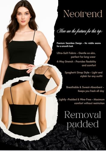 Image of Women's Seamless Long Crop Top Combo | Lightly Padded Smooth Stretchable Camisole Bra for Daily Comfort & Support | Pack of 2