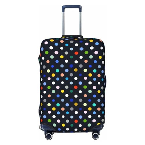 Color Dots Elastic Travel Luggage Covers Dustproof Scratch-Resistant Suitcase Protector Fit 22-24 Inch
