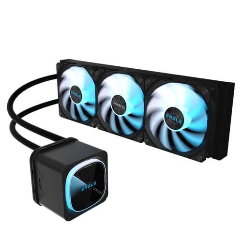 Image of GIGABYTE Eagle 360 - AIO Liquid CPU Cooler - 360mm Radiator, 3X 120mm High-Volume PWM Fans, Compatible with Intel LGA 1851 /1700 /115X /1200, AMD AM5 /AM4 - Black (GP-GIGABYTE Eagle 360)