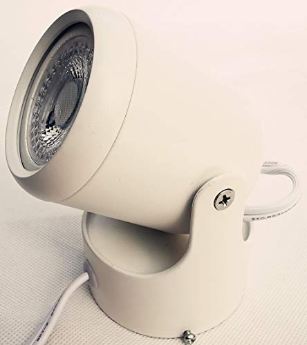 Image of Vintage Industrial Loft Rustic Adjustable Flood Light Modern Spot Lighting /Floor Lamps Lights /Night Spotlight 3W LED Single Spotting GU10 No Bulbs, 6ft Cable in US Plug with Foot Pedal, White